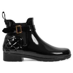 Women's Quilted Gloss Refined Slim Fit Chelsea Boots